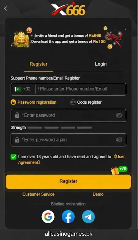 X666 Game Register